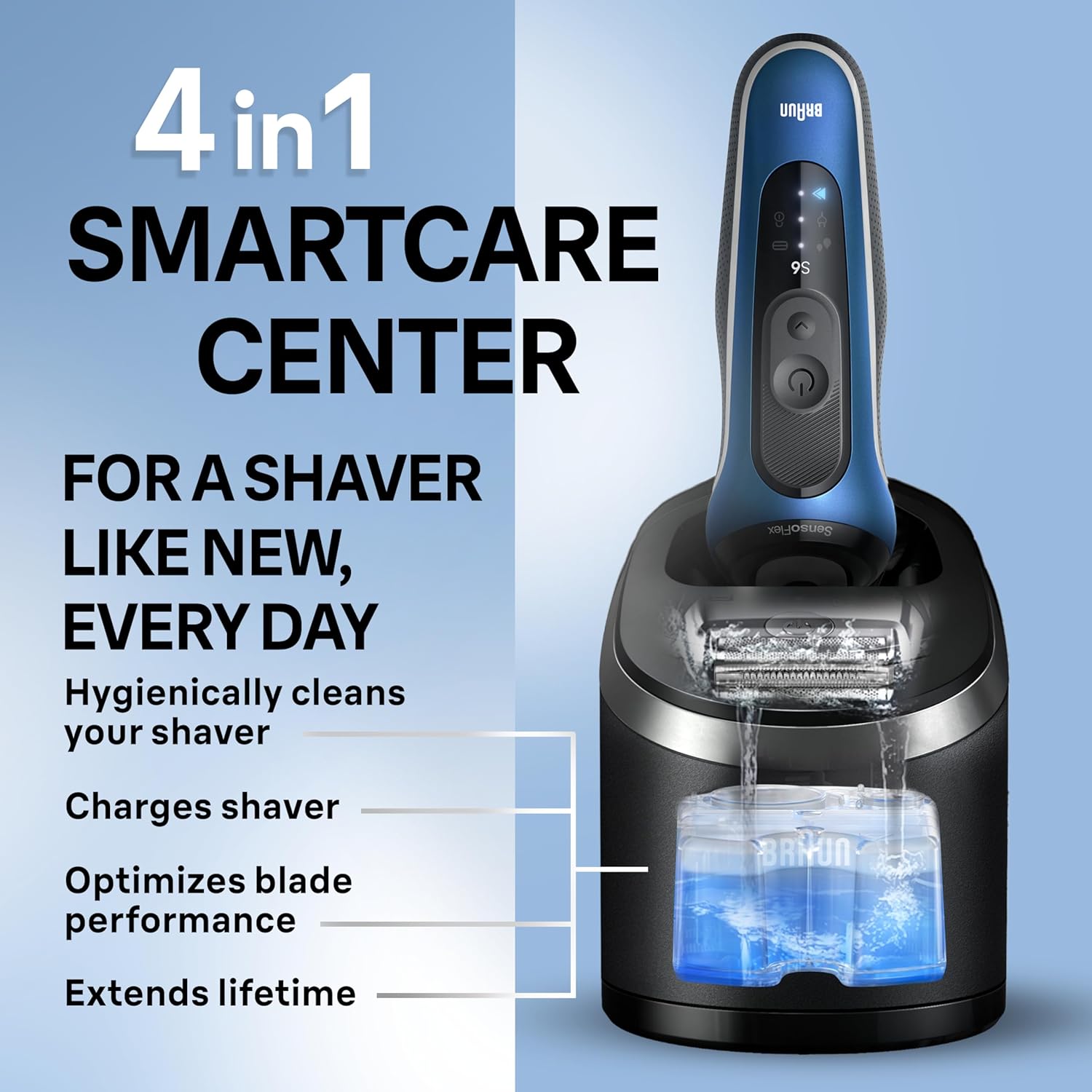Braun Electric Shaver for Men, Series 6 6177cc, Wet & Dry Shave, Turbo & Gentle Shaving Modes, Foil Shaver, Blue Braun Electric Shaver for Men, Series 6 6177cc, Wet & Dry Shave, Turbo & Gentle Shaving Modes, Foil Shaver, Blue