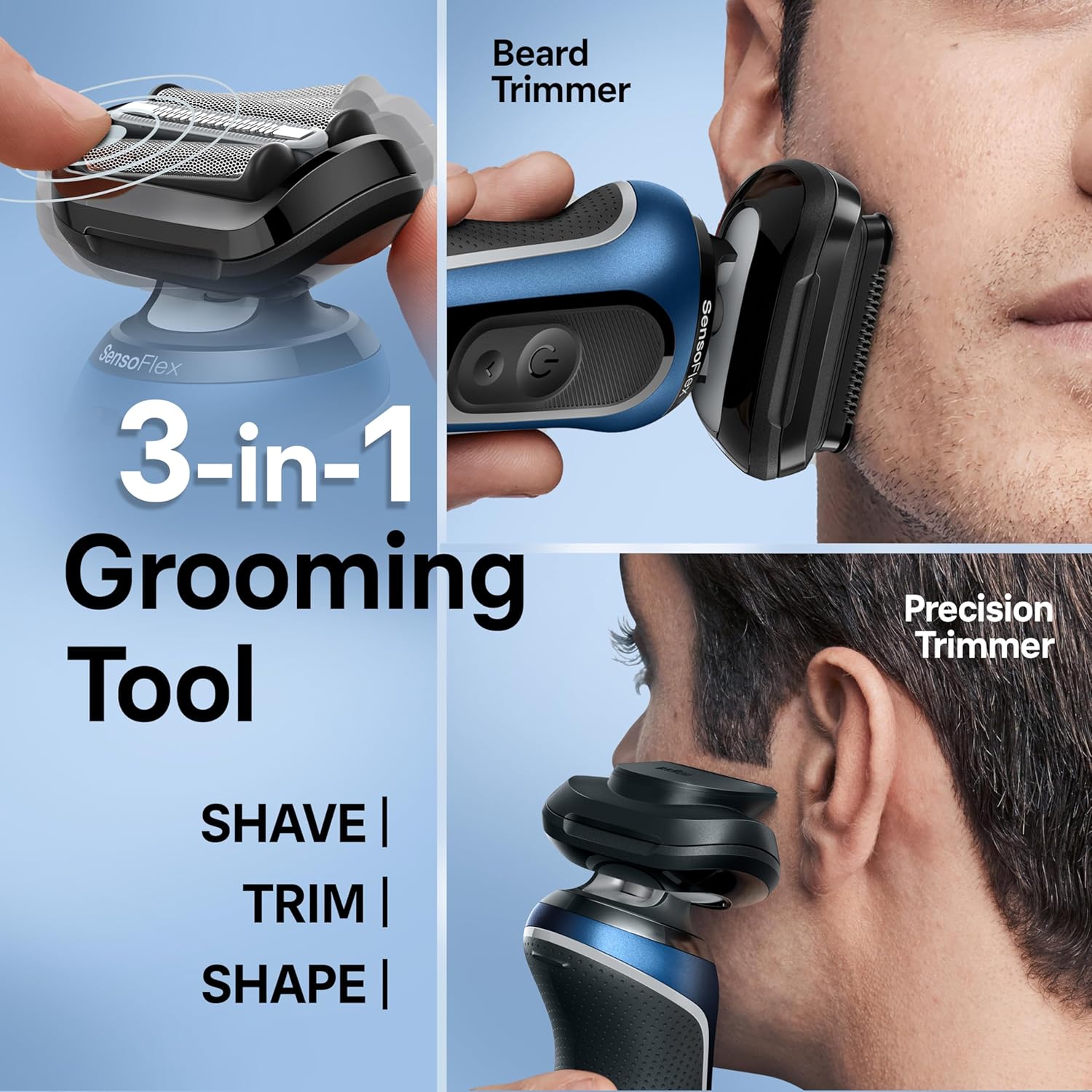 Braun Electric Shaver for Men, Series 6 6177cc, Wet & Dry Shave, Turbo & Gentle Shaving Modes, Foil Shaver, Blue Braun Electric Shaver for Men, Series 6 6177cc, Wet & Dry Shave, Turbo & Gentle Shaving Modes, Foil Shaver, Blue