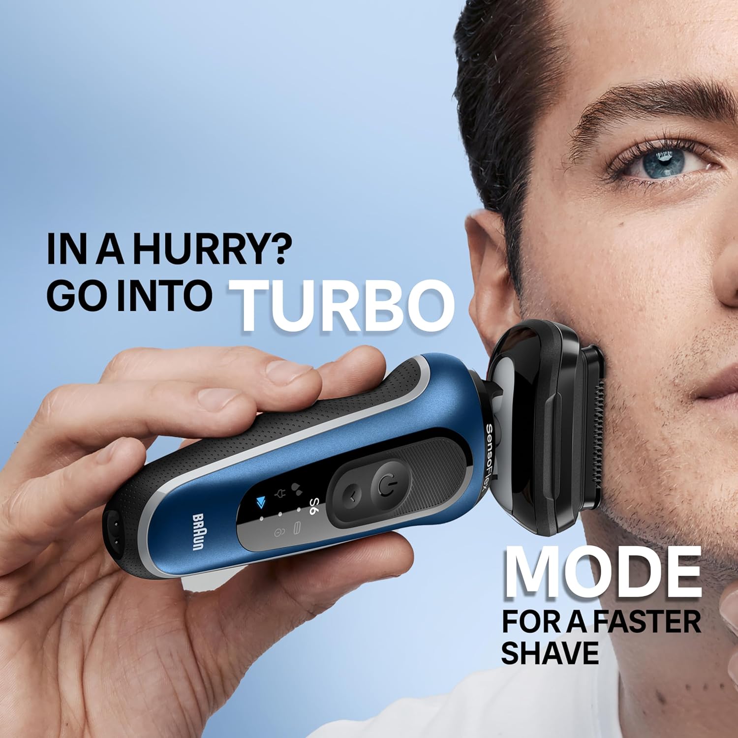 Braun Electric Shaver for Men, Series 6 6177cc, Wet & Dry Shave, Turbo & Gentle Shaving Modes, Foil Shaver, Blue Braun Electric Shaver for Men, Series 6 6177cc, Wet & Dry Shave, Turbo & Gentle Shaving Modes, Foil Shaver, Blue