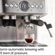 Chefman Crema Supreme 15 Bar Espresso Machine with Milk Frother, Barista Steam Wand, Professional Coffee Maker with Coffee Grinder, 30 Grind Settings, 3L Removable Water Tank - Stainless Steel