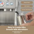 Gevi Dual Boiler Espresso Machine with Built-in Grinder, 58mm Commercial Portafilter, Barista Steam Wand, 31 Grind Settings, Stainless Steel, for Home Barista Use, Sterling Silver
