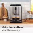 Bosch 300 Series Fully Automatic Espresso and Coffee Machine – In-Cup Frother, OneTouch Milk Drinks, 5 Drink Options, Ceramic Grinder, Easy Clean & Descale, in Silver TIU20307
