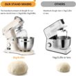 8.4QT Commercial Stand Mixer 800W with NSF Certified and Aluminum Die Casting, Mixers Kitchen Electric Stand Mixer Metal Food Mixer with Stainless Steel 8L Bowl, Dough Hook, Whisk and Beater