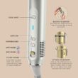 Shark Glam Ceramic & Powerful Air Styling & Drying System, with Silki Straightener & Shark Glossi Air Glosser, for Drying, Curling, Straightening & Glossing, Gold, HD6051S (Straight & Wavy Hair)