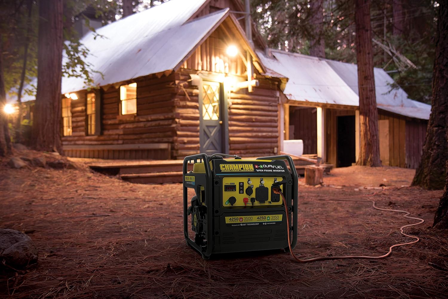 Champion Power Equipment 4250-Watt Dual Fuel RV Ready Portable Open Frame Inverter Generator with Quiet Technology Champion Power Equipment 4250-Watt Dual Fuel RV Ready Portable Open Frame Inverter Generator with Quiet Technology