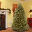National Tree Company 7.5 ft Pre-Lit Dunhill Fir Artificial Christmas Tree, 700 LED Lights, 2,514 Tips, Foot Pedal, 10 Light Functions, Includes Stand, Green