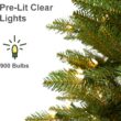 Puleo International 12ft Pre-Lit Slim Fraser Fir Christmas Tree with 1200 Clear Lights, 3903 Realistic Dense Branch Tips, Easy Setup Artificial Trees with Sturdy Metal Stand