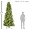 Puleo International 12ft Pre-Lit Slim Fraser Fir Christmas Tree with 1200 Clear Lights, 3903 Realistic Dense Branch Tips, Easy Setup Artificial Trees with Sturdy Metal Stand