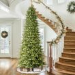 Puleo International 12ft Pre-Lit Slim Fraser Fir Christmas Tree with 1200 Clear Lights, 3903 Realistic Dense Branch Tips, Easy Setup Artificial Trees with Sturdy Metal Stand