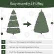 Puleo International 12ft Pre-Lit Slim Fraser Fir Christmas Tree with 1200 Clear Lights, 3903 Realistic Dense Branch Tips, Easy Setup Artificial Trees with Sturdy Metal Stand