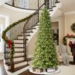 Puleo International 12ft Pre-Lit Slim Fraser Fir Christmas Tree with 1200 Clear Lights, 3903 Realistic Dense Branch Tips, Easy Setup Artificial Trees with Sturdy Metal Stand
