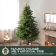 Fraser Hill Farm 7.5-Ft. Foxtail Pine Artificial Christmas Tree with Stand and No Lights, Unlit Foldable Fake Christmas Tree with Realistic Foliage for Home Decoration