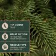 Fraser Hill Farm 7.5-Ft. Foxtail Pine Artificial Christmas Tree with Stand and No Lights, Unlit Foldable Fake Christmas Tree with Realistic Foliage for Home Decoration