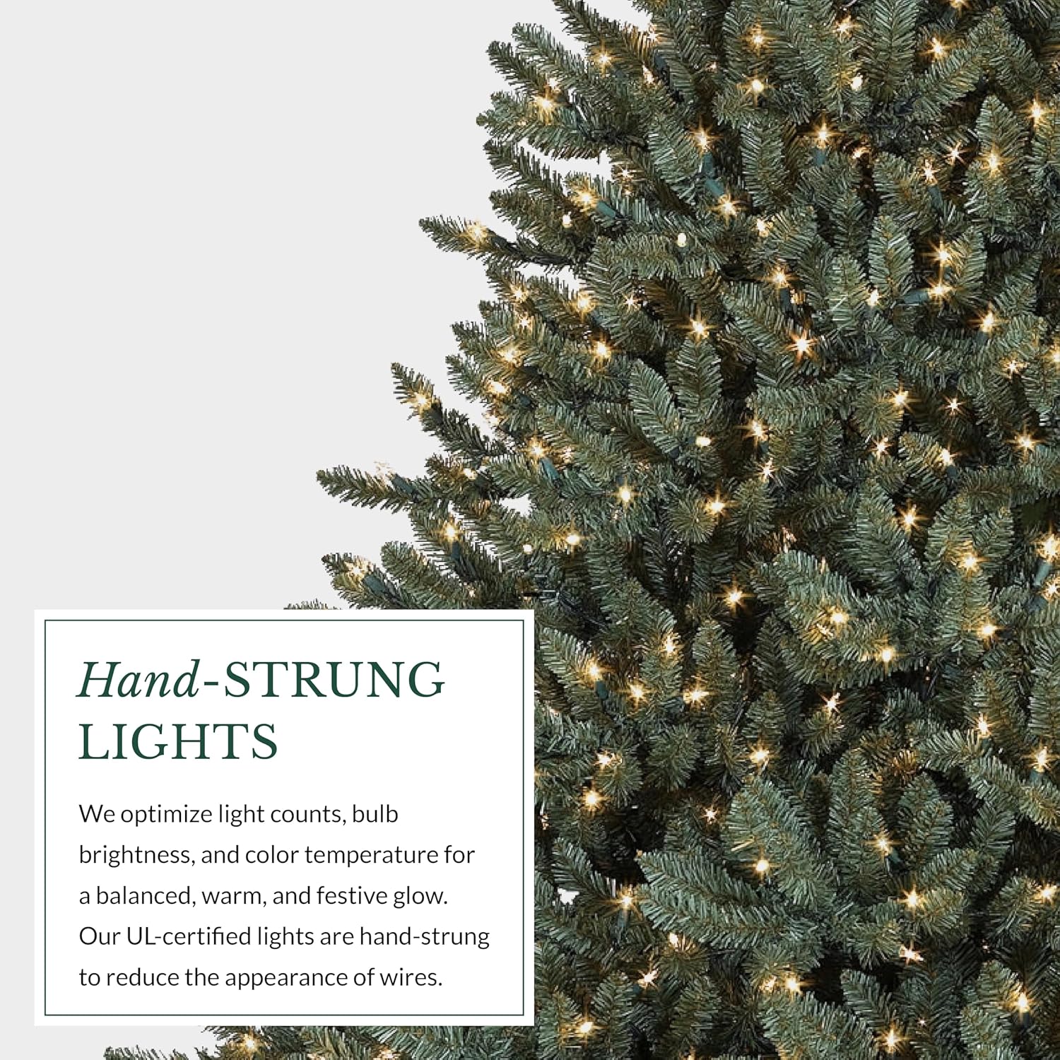 Balsam Hill 7.5ft Pre-Lit Classic Blue Spruce - Artificial Christmas Tree with 1000 Clear Incandescent Lights Balsam Hill 7.5ft Pre-Lit Classic Blue Spruce - Artificial Christmas Tree with 1000 Clear Incandescent Lights, Easy Plug Technology, Premium Stand for Indoor Holiday Decorating