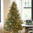 Balsam Hill 7.5ft Pre-Lit Classic Blue Spruce - Artificial Christmas Tree with 1000 Clear Incandescent Lights Balsam Hill 7.5ft Pre-Lit Classic Blue Spruce - Artificial Christmas Tree with 1000 Clear Incandescent Lights, Easy Plug Technology, Premium Stand for Indoor Holiday Decorating