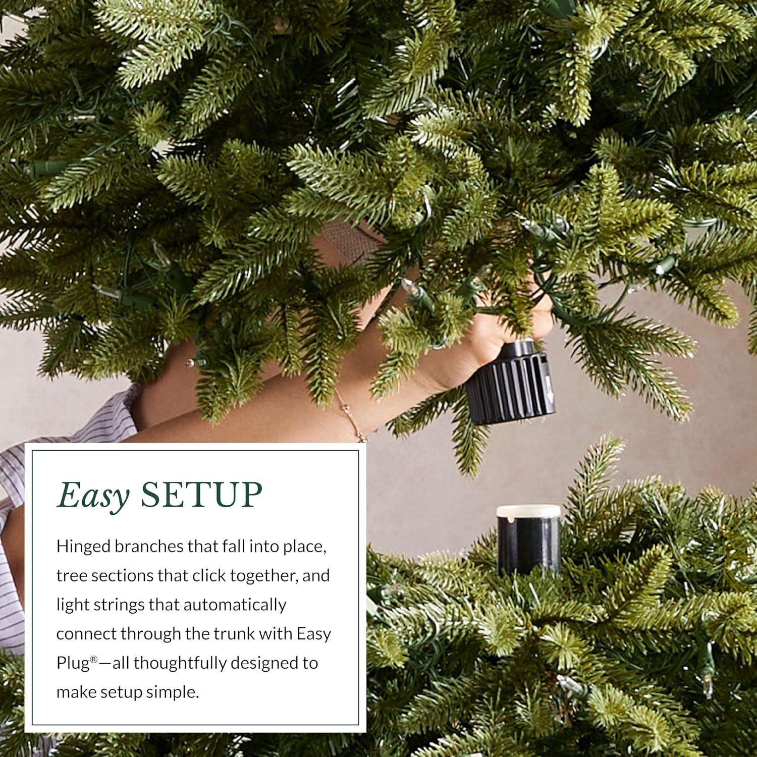 Balsam Hill 7.5ft Pre-Lit Classic Blue Spruce - Artificial Christmas Tree with 1000 Clear Incandescent Lights Balsam Hill 7.5ft Pre-Lit Classic Blue Spruce - Artificial Christmas Tree with 1000 Clear Incandescent Lights, Easy Plug Technology, Premium Stand for Indoor Holiday Decorating