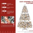 SHareconn 9ft Prelit Snow Flocked Spruce Artificial Christmas Tree with 550 Incandescent Warm White Lights SHareconn 9ft Prelit Snow Flocked Spruce Artificial Christmas Tree with 550 Incandescent Warm White Lights, Foldable Stand, Snow Flocked Full Prelighted Xmas Tree W/1810 Branch Tips, 9 FT, White