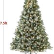 Best Choice Products Full Scotch Pine Christmas Tree, 7.5ft Pre-Lit Frosted Holiday Decor w/ 1,500 Twinkling Micro LED Lights, 2-in-1 White & Multicolor