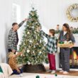 Best Choice Products Full Scotch Pine Christmas Tree, 7.5ft Pre-Lit Frosted Holiday Decor w/ 1,500 Twinkling Micro LED Lights, 2-in-1 White & Multicolor