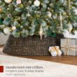 Best Choice Products Full Scotch Pine Christmas Tree, 7.5ft Pre-Lit Frosted Holiday Decor w/ 1,500 Twinkling Micro LED Lights, 2-in-1 White & Multicolor