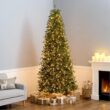 National Tree Company 9 ft Pre-lit Artificial Christmas Tree, Dunhill Fir, 800 Clear Lights National Tree Company 9 ft Pre-lit Artificial Christmas Tree, Dunhill Fir, 800 Clear Lights, 2,100 Tips, Slim Profile, Includes Stand, Green