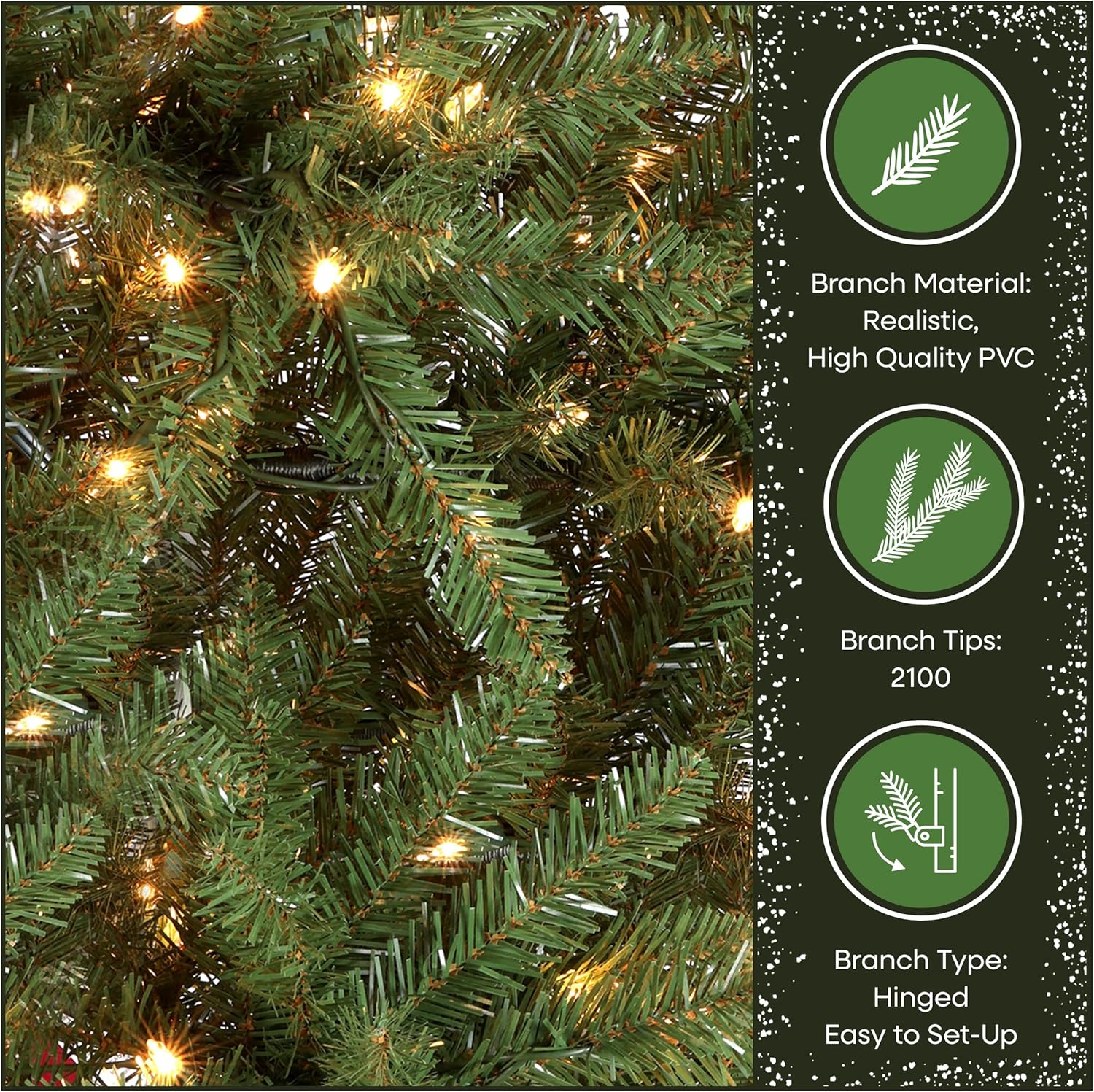 National Tree Company 9 ft Pre-lit Artificial Christmas Tree, Dunhill Fir, 800 Clear Lights National Tree Company 9 ft Pre-lit Artificial Christmas Tree, Dunhill Fir, 800 Clear Lights, 2,100 Tips, Slim Profile, Includes Stand, Green