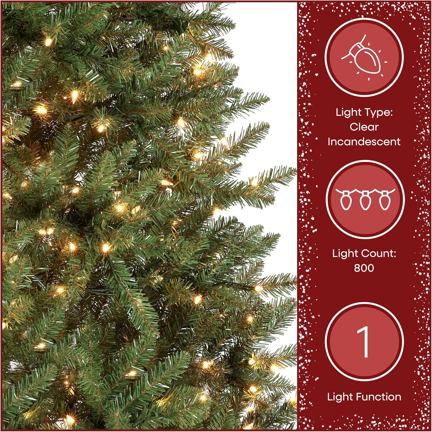 National Tree Company 9 ft Pre-lit Artificial Christmas Tree, Dunhill Fir, 800 Clear Lights National Tree Company 9 ft Pre-lit Artificial Christmas Tree, Dunhill Fir, 800 Clear Lights, 2,100 Tips, Slim Profile, Includes Stand, Green