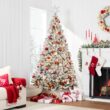 Best Choice Products Pre-Lit Artificial Christmas Tree, 9ft Snow Flocked Design Pine Tree, Full Appearance Snowy w/Easy Assembly, Metal Stand