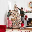 Best Choice Products Pre-Lit Artificial Christmas Tree, 9ft Snow Flocked Design Pine Tree, Full Appearance Snowy w/Easy Assembly, Metal Stand