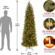 National Tree Company 7.5 ft Pre-Lit Downswept Douglas Fir Slim Artificial Christmas Tree, 350 LED Lights, 796 Tips, Foot Pedal, 10 Light Functions, Includes Stand, Green