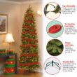 National Tree Company 7.5 ft Pre-Lit Downswept Douglas Fir Slim Artificial Christmas Tree, 350 LED Lights, 796 Tips, Foot Pedal, 10 Light Functions, Includes Stand, Green