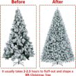 Yaheetech 9ft Pre-lit Artificial Christmas Tree with Incandescent Warm White Lights, Snow Flocked Full Prelighted Xmas Tree W/2084 Branch Tips, 900 Incandescent Lights & Foldable Stand, Green & White