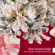 Best Choice Products Flocked Pencil Christmas Tree, Pre-Lit Slim Artificial Holiday Decoration, 12ft Lighted Skinny w/Base, Warm White Lights