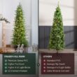 Fraser Hill Farm 9-Ft. Carmel Pine Slim Artificial Christmas Tree with Warm White LED Lights and Stand, Prelit Foldable Fake Tree with Realistic Foliage for Home Decoration