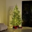 Aspen Slim Fir 7.5ft Pre-Lit Artificial Christmas Tree with 4,570 Branch Tips & 1,555 Low-Voltage Warm LED Lights, Flame-Resistant TPE+PE Foliage for a Classic Holiday Atmosphere