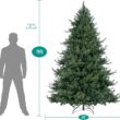Naomi Home 9ft Traditional Christmas Tree with Lights Realistic Classic Christmas Tree Prelit with 6230 Branch Tips 1000 Warm Lights and Metal Stand Aritificial