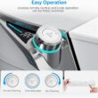 Smart Toilet with Bidet Built In, Auto Open & Close, Foot Sensor Flush, Heated Seat, Warm Water, Dryer, Tankless Dual Flush Elongated Toilet, Foam Shield, LED Night Light & Remote Control