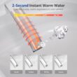 Smart Toilet with Bidet Built In, Auto Open & Close, Foot Sensor Flush, Heated Seat, Warm Water, Dryer, Tankless Dual Flush Elongated Toilet, Foam Shield, LED Night Light & Remote Control