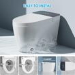 TDH Smart Tankless Toilet, Heated Seat with Warm Water Sprayer & Dryer, Walk Away Auto Flush and Close,One Piece Toilet for Bathrooms with Remote Control