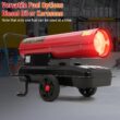 175000 BTU Diesel and Kerosene Space Heater, 51L Fuel Tank Capacity with Adjustable Thermostat, 1100m³/h Hot Air Output for Outdoor and Indoor Settings, Workshops, and Industrial Areas