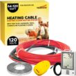 Floor Heating Cable 120V - 64-120 sq ft Heated Floor System, Underfloor Electric Heat Cable Warmer, Radiant Heated Flooring System for Tile with 7-Day/4 Event Programmable GFCI Thermostat, Made in USA