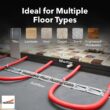 Floor Heating Cable 120V - 64-120 sq ft Heated Floor System, Underfloor Electric Heat Cable Warmer, Radiant Heated Flooring System for Tile with 7-Day/4 Event Programmable GFCI Thermostat, Made in USA