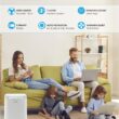 Nuwave Forever Air Purifier for Home Large Room Up to 2,002 Ft², Dual Sensors, 7 Easy to Clean & Washable Filters, Smart WiFi, Removes Smoke, Dust & Pollen Down to 0.1 Microns