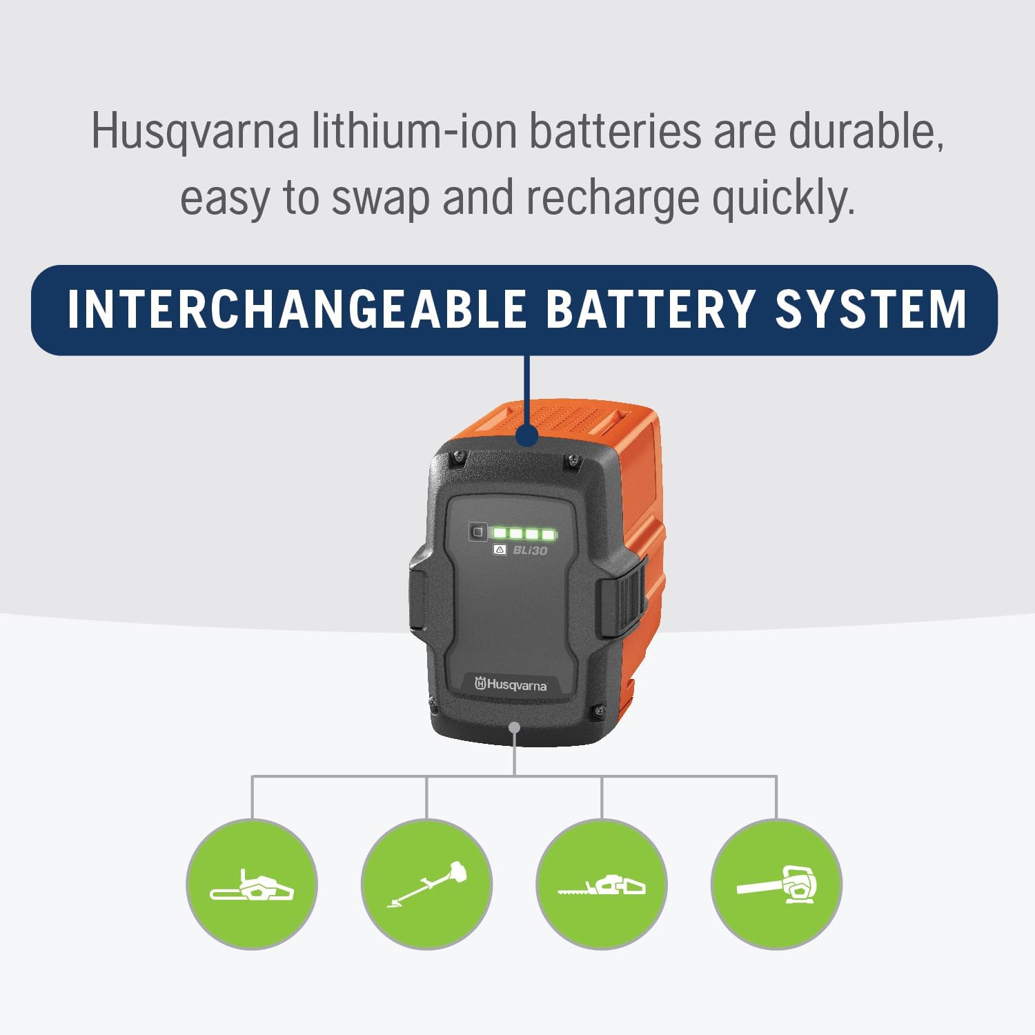 Husqvarna BLi30 7.5 Ah 40V Battery Electric Tools, 270Wh Lithium Ion Battery, 967937702 Husqvarna BLi30 7.5 Ah 40V Battery Electric Tools, 270Wh Lithium Ion Battery, 967937702