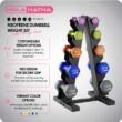 HolaHatha Dumbbell Hand Weights Set and Rack for Home Workout 76 Lbs Multicolor