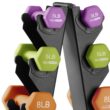 HolaHatha Dumbbell Hand Weights Set and Rack for Home Workout 76 Lbs Multicolor