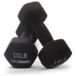 HolaHatha 3 5 8 10 and 12 Pound Neoprene Dumbbell Weight Set with Storage Rack