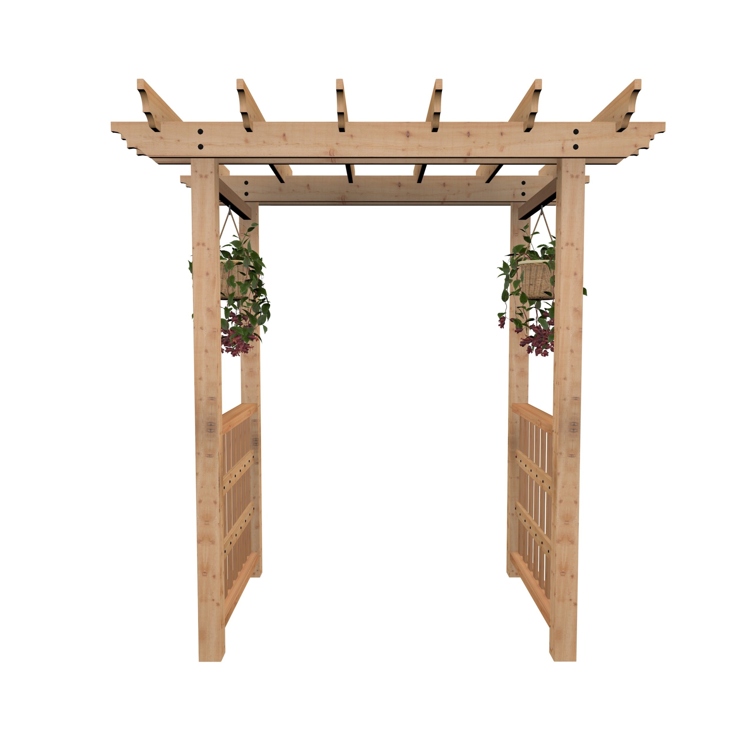 Vita Wood 5.29-ft W x 7.66-ft H Flat Cedar Cedar Garden Arbor Vita Wood 5.29-ft W x 7.66-ft H Flat Cedar Cedar Garden Arbor