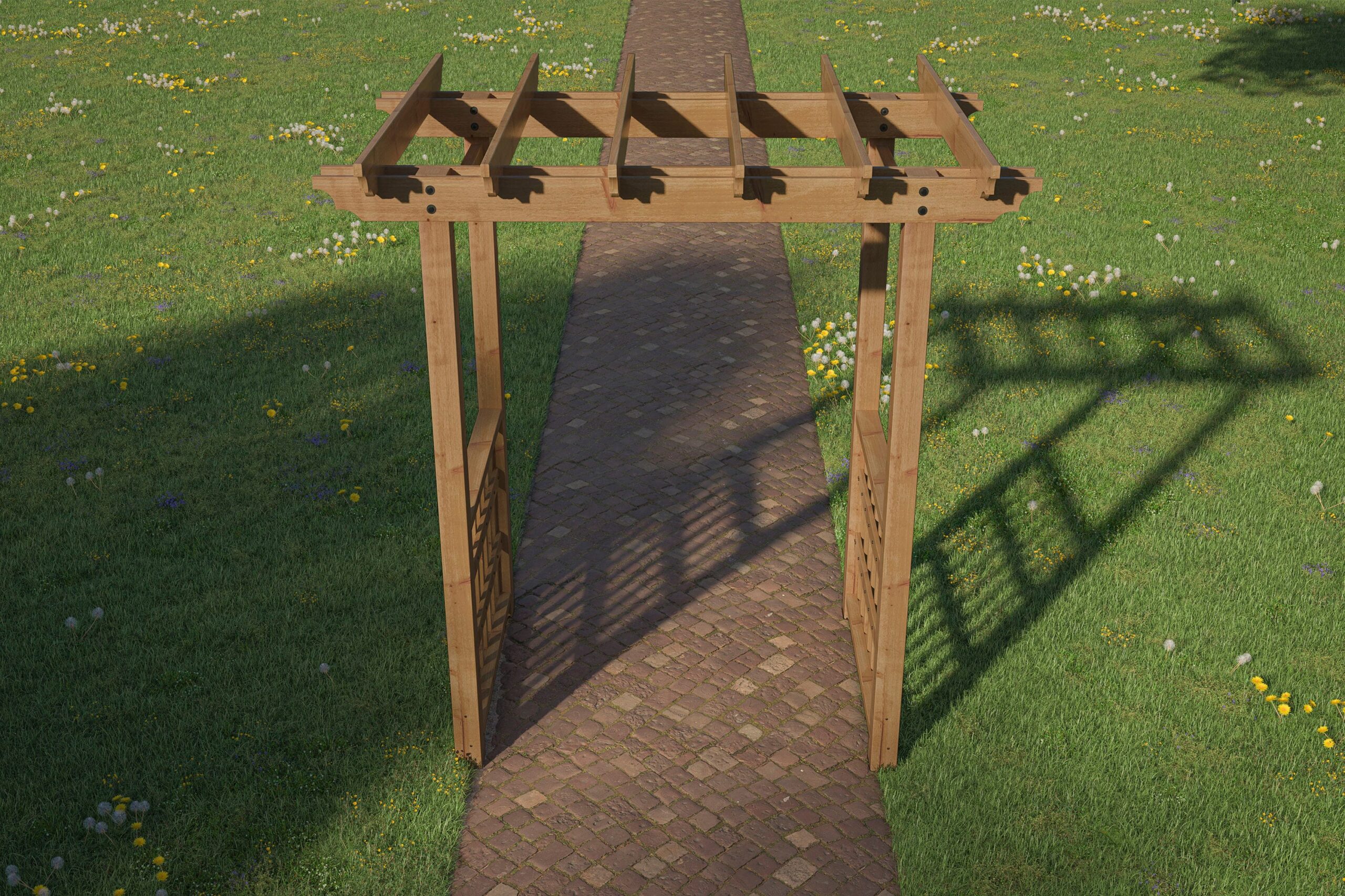 Vita Wood 5.29-ft W x 7.66-ft H Flat Cedar Cedar Garden Arbor Vita Wood 5.29-ft W x 7.66-ft H Flat Cedar Cedar Garden Arbor