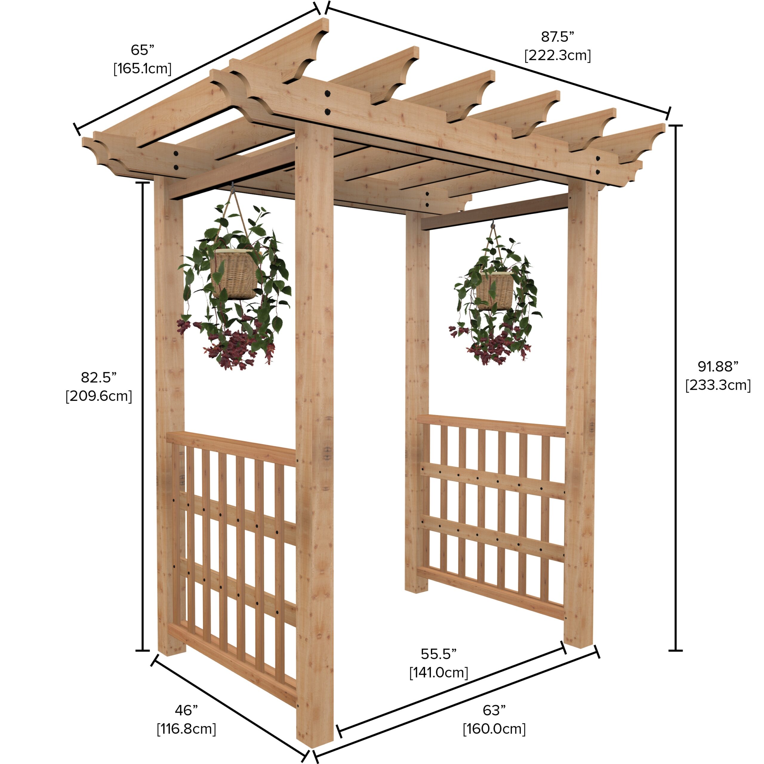 Vita Wood 5.29-ft W x 7.66-ft H Flat Cedar Cedar Garden Arbor Vita Wood 5.29-ft W x 7.66-ft H Flat Cedar Cedar Garden Arbor